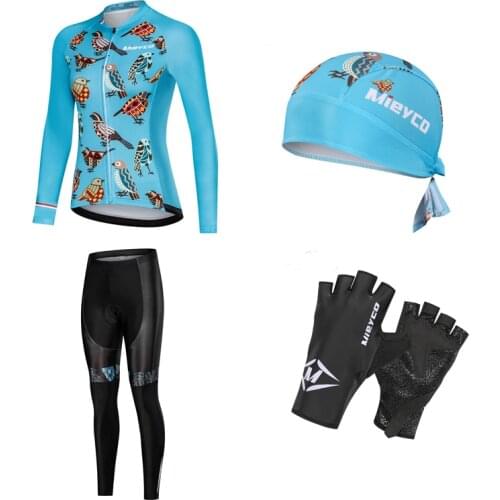 Grils Summer Cycling Jersey Set Bike Jersey Shorts Road Mountain Bicycle Clothes Maillot Ropa Ciclismo Cycling Gloves & Caps