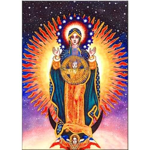 Mexico Guadalupe Virgin Mary 5D DIY Diamond Painting Full Square Round Rhinestone Embroidery Cross Stitch Mosaic Home Decor i105
