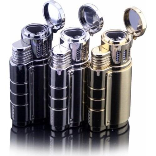 Three Nozzle Big Flame Jet Cigar Lighter Torch Turbo Refillable Gas Lighter Windproof Powerful Metal Spray Gun Cigarette Lighter