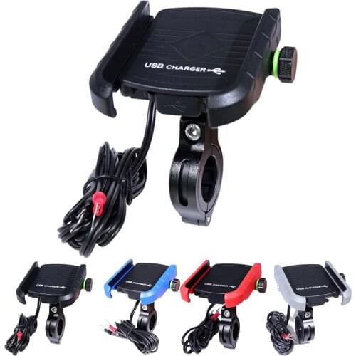 Motorcycle Phone Holder With UBS Charging QC 3.0 360 Degree Rotation Motorbike Phone Holder​ Mobile Phones Charger
