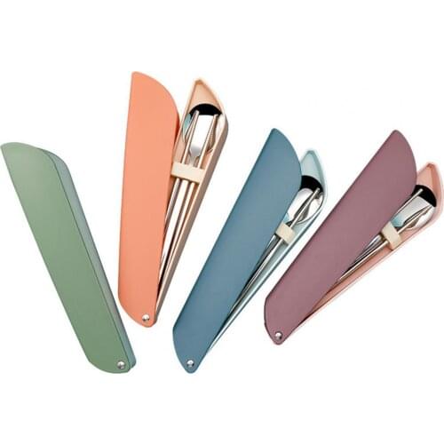 3Pcs Chopsticks Spoon Set Mirror Polish Strong Construction Stainless Steel Chinese Food Dinner Chopsticks Spoon Set for Dinner