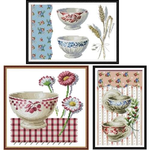 NKF Porcelain Handmade Craft Needlework Cross Stitch Set Embroidery Kit Printed Design Cross Stitching Home Decor