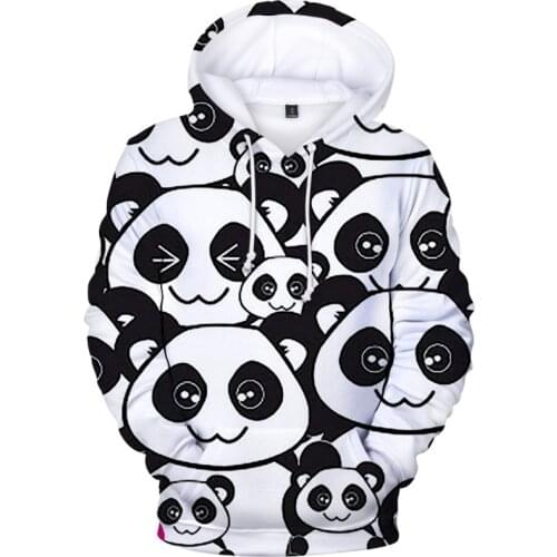 New 3D Printing Panda Sweatshirt Mens Hoodie Ladies Pullover Fashion Streetwear Autumn Kids Hooded Casual Boys Girls Tops