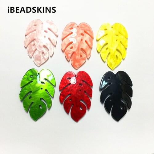 New arrival! 56x37mm 50pcs/lot acrylic feather-shape charms for stud earrings/earrings accessories/Earring parts DIY