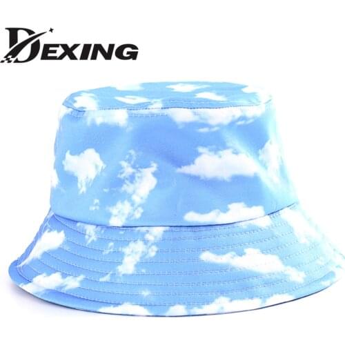 Spring Summer Sun Hat Sky Clouds Blue Bucket Hat for men Women Outdoor Fashion Fishing Hunting Cap Bob Chapeau fishman hat