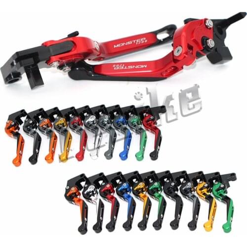 CNC Brake Clutch Levers Motorcycle For Ducati MONSTER 1200 S R MONSTER1200 1200S 2014-2016 Foldable Extendable Logo(MONSTER1200)
