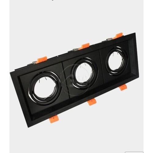 Three Head Black MR16 GU10 lamp Bracket holder / Ceiling Light shell x20