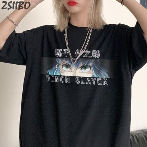 Demon Slayer Females T shirt Unisex Kimetsu No Yaiba T-shirt Graphic Cool Short Sleeve Japanese Anime T-shirt Men Casual Tops