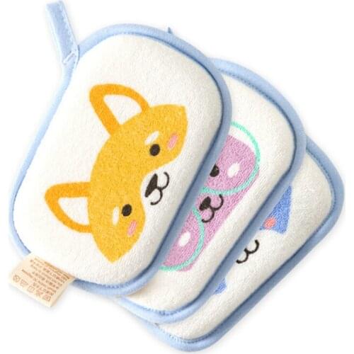 1PC Body Care Cute Cartoon Baby Bath Brush Soft Sponge Baby Shower Sponge Cartoon Animal Baby Bath Shower Sponge
