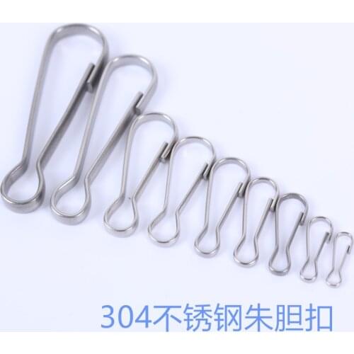 10PCS 304 stainless steel red bile buckle pig bile buckle spring buckle chain hook key ring fishware buckle Zhu waist buckle