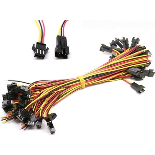 20pairs JST 2.5 SM-3 Pin Battery Connector Plug Female & Male with 200MM Wire