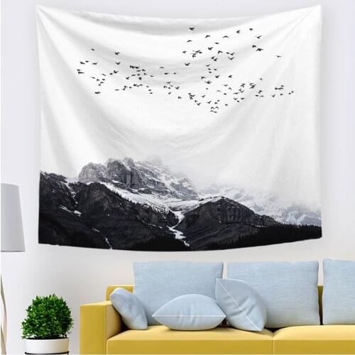 2021 Wall Tapestry Sunset Birds Flying Tapestry Wall Watercolor Hippie Nature Landscape Tapestry Wall Hanging For Bedroom Decor