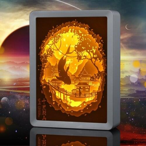 3D Photo Frame Home Decor Totoro Coloful Lighting Hollow Art Crafts Shadow Box Photo Frame Display