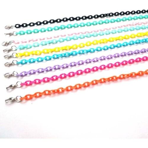 6*8mm Solid Color Rainbow Color Acrylic Chain Candy Color Plastic Closed Mouth Handmade DIY All-match Necklace Finished Product