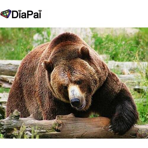 DIAPAI 100% Full Square/Round Drill 5D DIY Diamond Painting "Animal bear" Diamond Embroidery Cross Stitch 3D Decor A20376