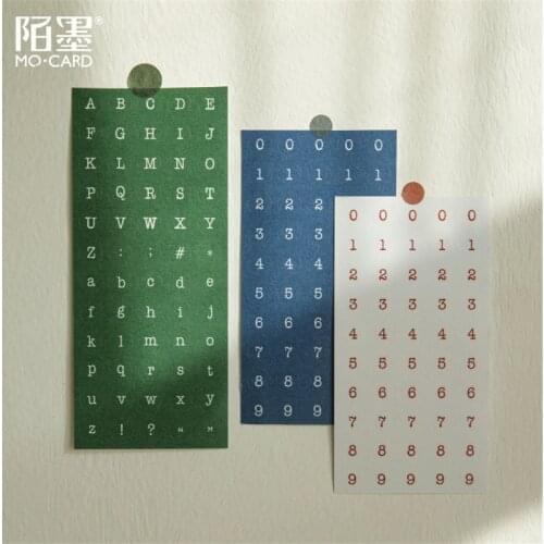 JIANWU Long Strip Stickers Retro Alphanumeric journal Collage Paper Diary Scrapbook DIY Decorative Stickers Stationery