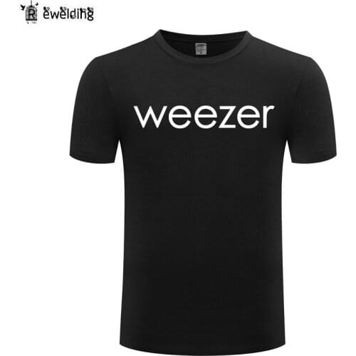 Music Rock Weezer Letter Print Men T Shirt Hip Hop T Shirts Men Cotton Short Sleeve Tshirt Streetwear Tee Shirt Homme Big Size