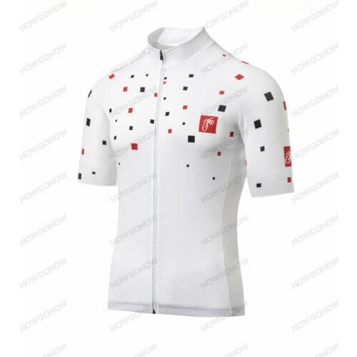 Cycling Jersey Men White Square Summer Clothing Short Sleeve Bike Wear Fashion Custom Team LOGO