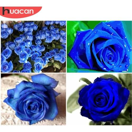 HUACAN DIY Pictures By Number Flowers Kits Painting By Numbers Rose Hand Painted Paintings Gift Drawing On Canvas Home Decor