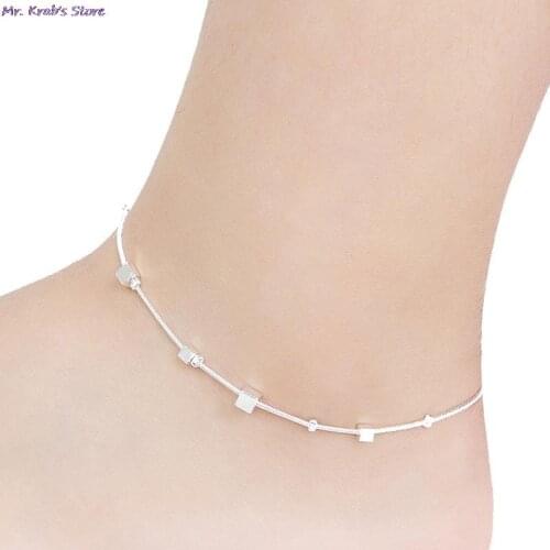 JETTINGBUY1PC Women New Plated Chain Single Bracelet Anklet Barefoot Sandal Beach Foot Simple Women Anklet Jewelry