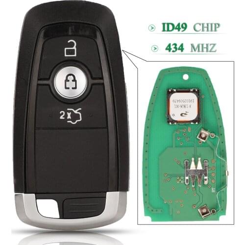 Bilchave 3 Buttons 434Mhz ID49 Chip Smart Remote Car Key For Ford Mustang Uncut Blade M3N-A2C93142600