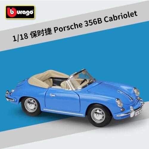 Bburago Diecast 1:18 356B Cabriolet Sport Car High Simulation Vehicle Alloy Model Car Door Open Wheels Rotation
