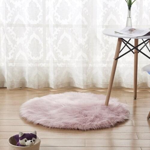 Shaggy Round Bedroom Living Room Carpets Soft Bedside Porch Floor Mat Entrance Doormat Tapis