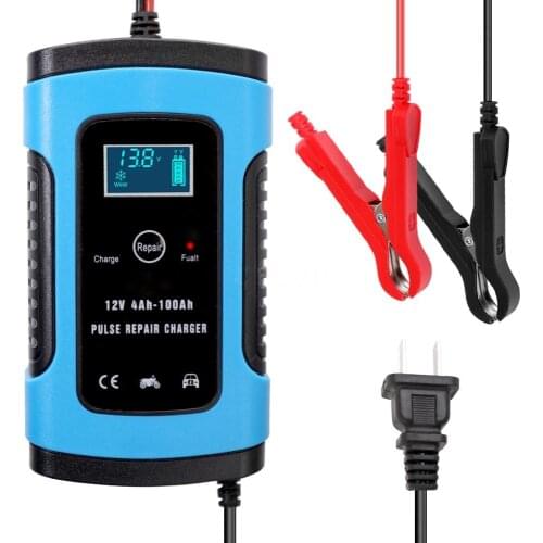 1Pcs Multifunction 12V 6A Car Battery Charger for Intelligent Fast Power Charging Wet Dry Lead Acid Digital LCD Display Dropship