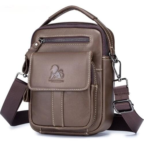 High quality Men handbag100% Genuine Leather Male Casual Shoulder bag Messenger bag Cowhide Fashion Cross-body Bag 2021 NEW