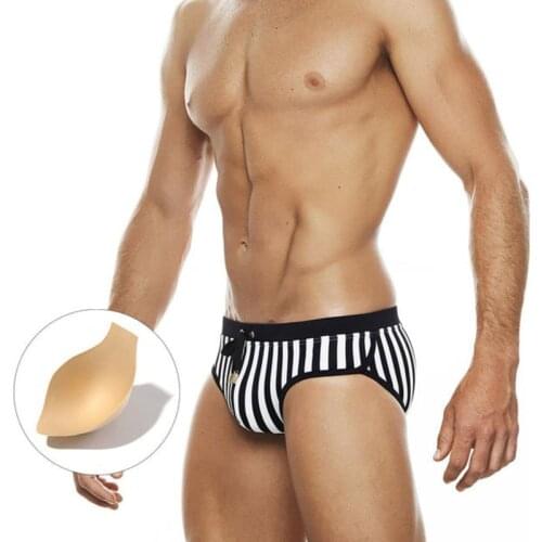 Striped Swimsuit Men Swimwear Push-Up Men Swimming Shorts For Men Sexy Gay Swimwear Men Surf Board Beach Shorts Mens Swim Briefs