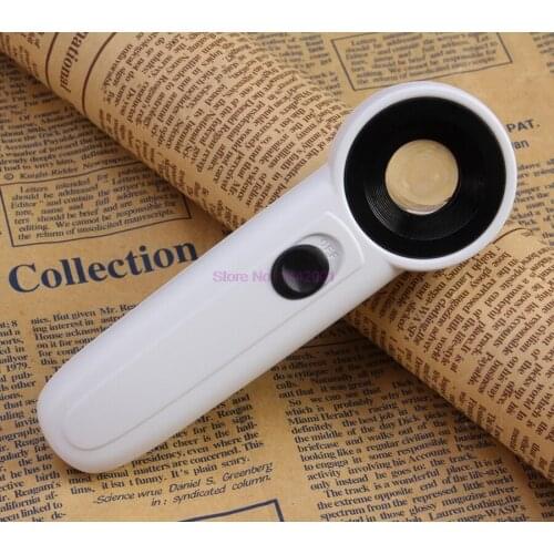 20set 45X Handheld Loupe Reading Magnifer 21mm Magnifying Glass with LED Light Optical Equipment Repair Tool Jewlry Loupe