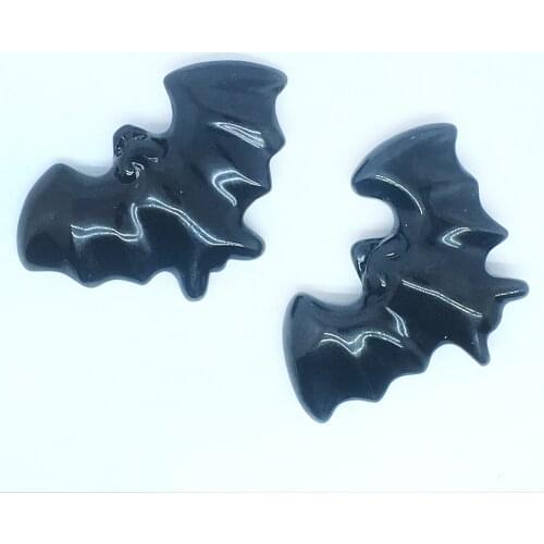 Natural Obsidian Bat Hand Carved Quartz Crystal Bat Reiki Healing Crystal Stone Figurine Home Decoration