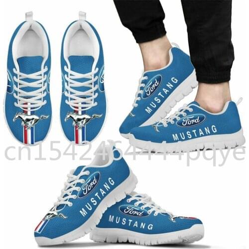 2021 New Mustang Logo Mens Sneakers Mesh Breathable Running Shoes Casual Fashion Walking Shoes High Quality BigSize Sport Shoes