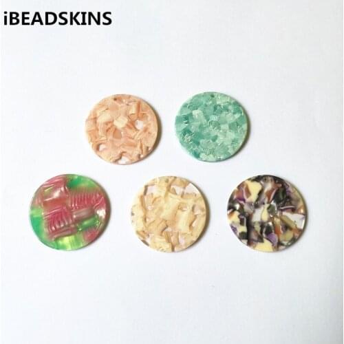 New arrival! 35mm 50pcs coin-shape acetic acid charm for stud earrings,earrings accessories,Earring parts,jewelry DIY