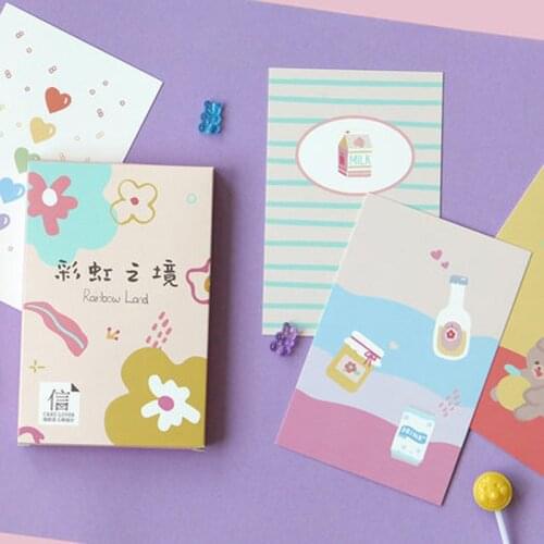30 sheets /Box Rainbow Lands Postcards Greeting Wishing Cards Envelopes Card