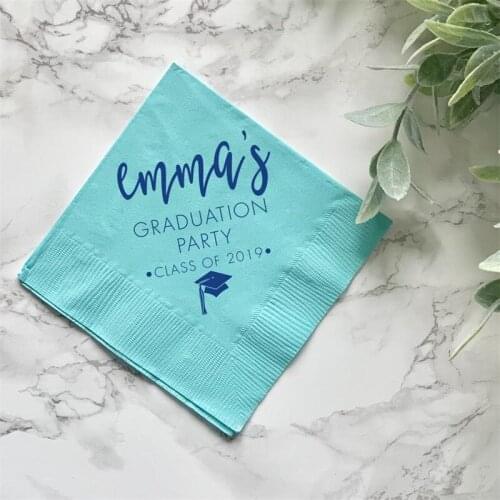 Personalized Graduation Napkins Congrats Grad, Graduation Party, Graduation Napkins, Class of, Graduation Cap, Congrats Grad