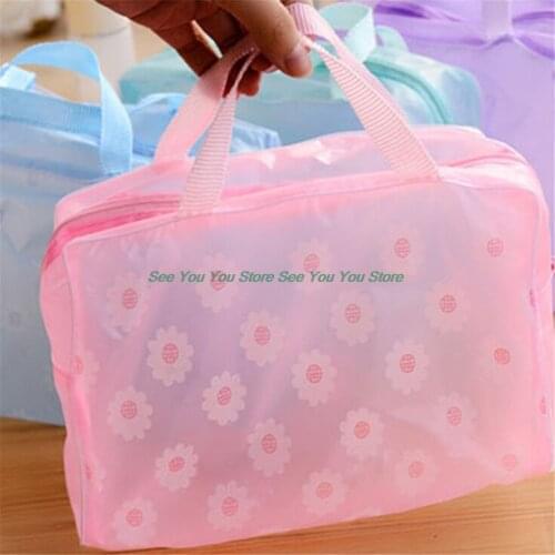 Plastic Waterproof Transparent Organizer Bags 1PC Cosmetic Bags Makeup Casual Travel Toiletry Wash Bathing Storage Bags