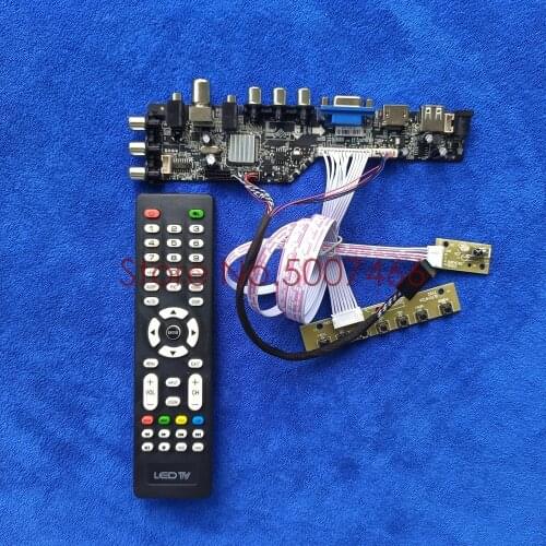Fit CLAA101WA01/A CLAA101WB03 CLAA101WB04 upgrade 40 pin LVDS TV digital 1366*768 screen AV VGA USB DVB LCD drive board Kit