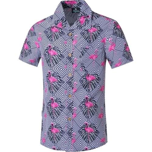 Tailor Pal Love Summer Men Hawaiian Shirt Short Sleeve Printed Beach suitable for Vacation casual sports wading wearable