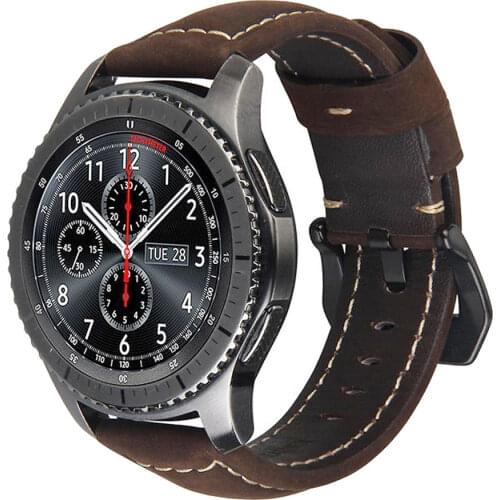 20mm 22mm Genuine Leather watch strap Band for Samsung Gear S3 S2 Galaxy 42/46mm active for Amazfit Stratos 2 2S bracelet bands