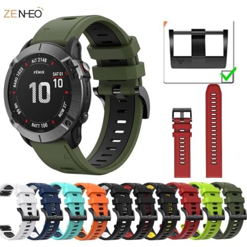 22mm Watch Band Straps For Garmin Fenix 6 5 Forerunner 935 945 Quatix 5 Approach S60 S50 Quick Release Strap Silicone Bracelet