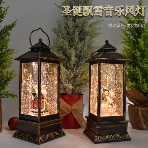 Christmas decoration Santa Claus snowman lantern retro snow blower lantern palace lanterns revolving lantern decoration
