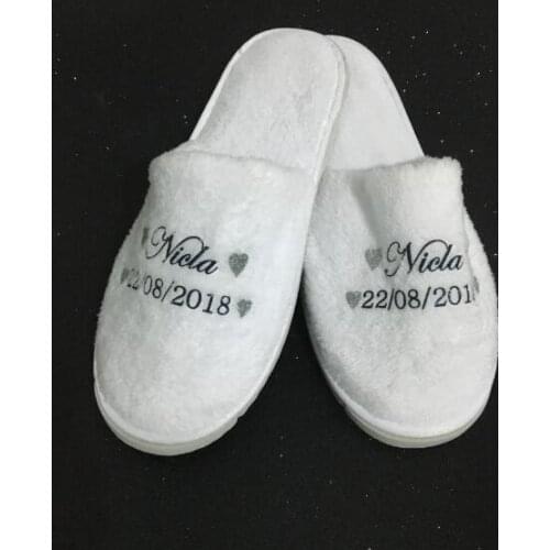 Custom name Bride spa slippers bridesmaid maid-of-honour bridal-party slippers birthday Christmas birthday wedding party favors