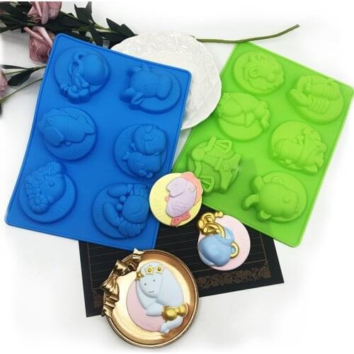 12 constellation silicone mold chocolate mousse ice cream mold dessert pudding jelly baking tool soap mold Candle Mold