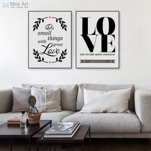 Nordic Minimalist Black White Love Quotes A4 Art Print Poster Wall Picture Living Room Canvas Painting Custom Home Decoration
