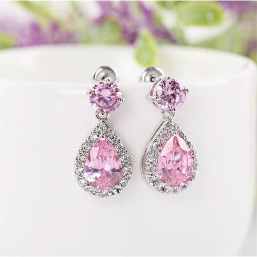 Korean Style Fashion Water Drop Copper Alloy Earrings For Women Set 3A Vintage Zircon S925 Silver Needle Punk Jewelry 2021 Trend