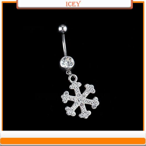 Womens body puncture accessories snowflake belly button ring day belly button nail