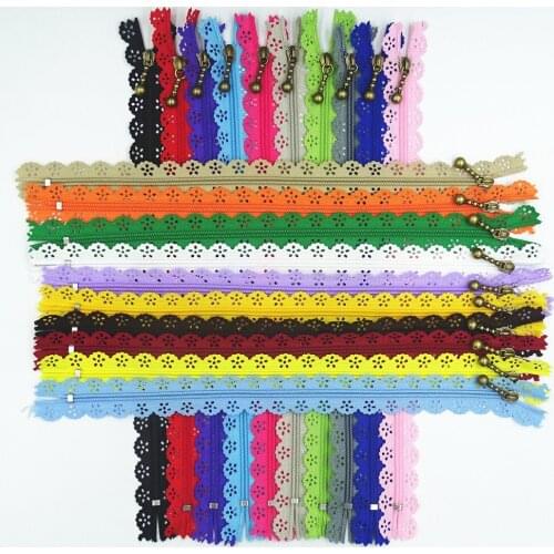 10pcs (20 colors) 20-50cm (8-20 inch) DIY 3# nylon coil flower zipper for DIY sewing tailor handicraft bed bag
