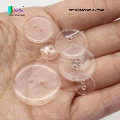 100pcs Man Women Baby Skirt Coat Clothes Sew Bag Diy Black White Transparent 2 4-Hole Flat Invisible Button A0656L