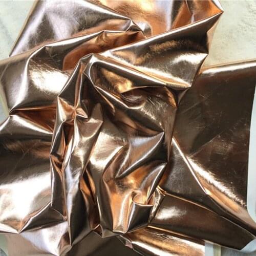 140cm*100cm Bright color rose gold bronze gold mirror pu leather fabric decorative sliding door dance clothes jacket leather